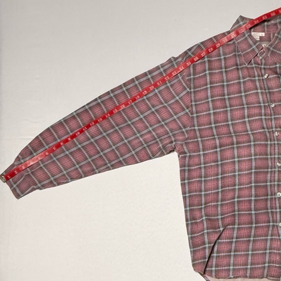 Vintage Plaid The Territory Ahead 100% Silk Button Down Shirt M Medium - Picture 7 of 8
